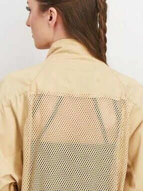 adidas Sportswear Primeblue Women's Tennis Jacket Hazy Beige Three Stripes SMALL
